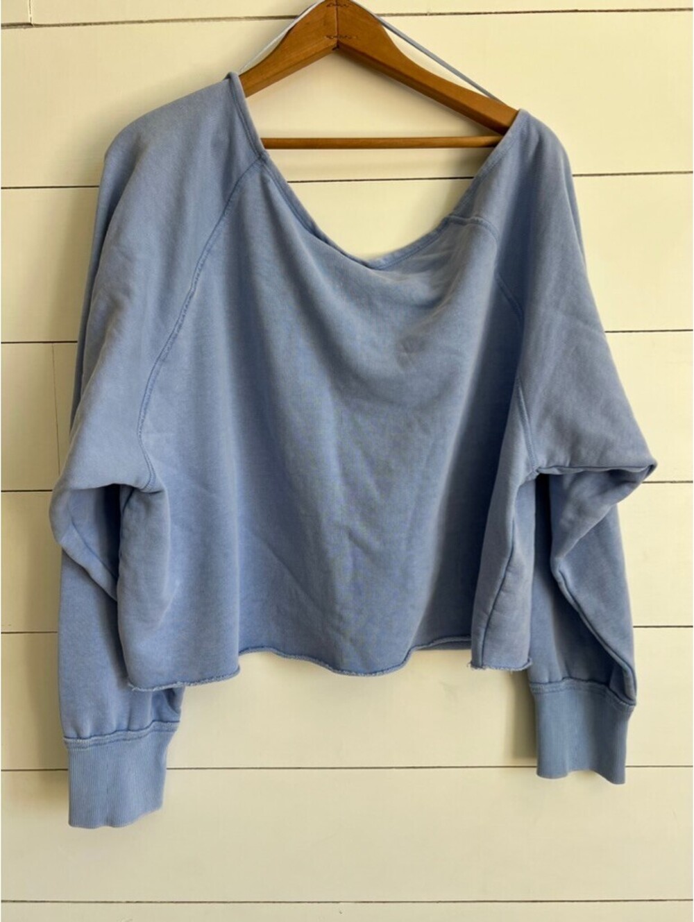 NWT Joy Lab Cropped Sweatshirt Women's XXL Blue Athleisure Workout Lounge Yoga - Picture 6 of 9